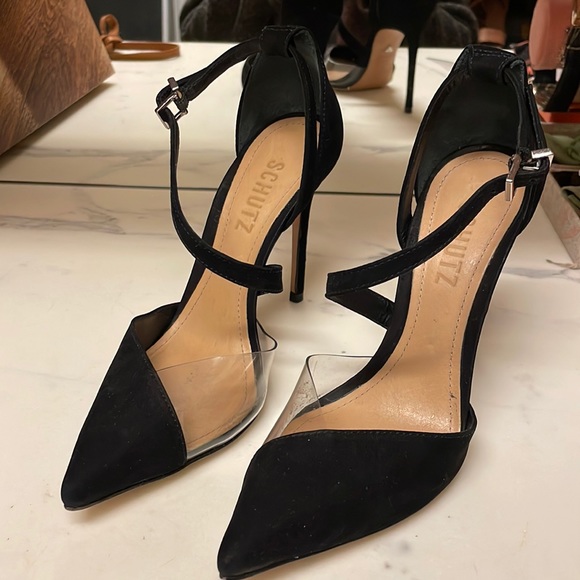 SCHUTZ Shoes - Schutz Nissy black pointed “cutout” stiletto NWoB size 5 strappt suede